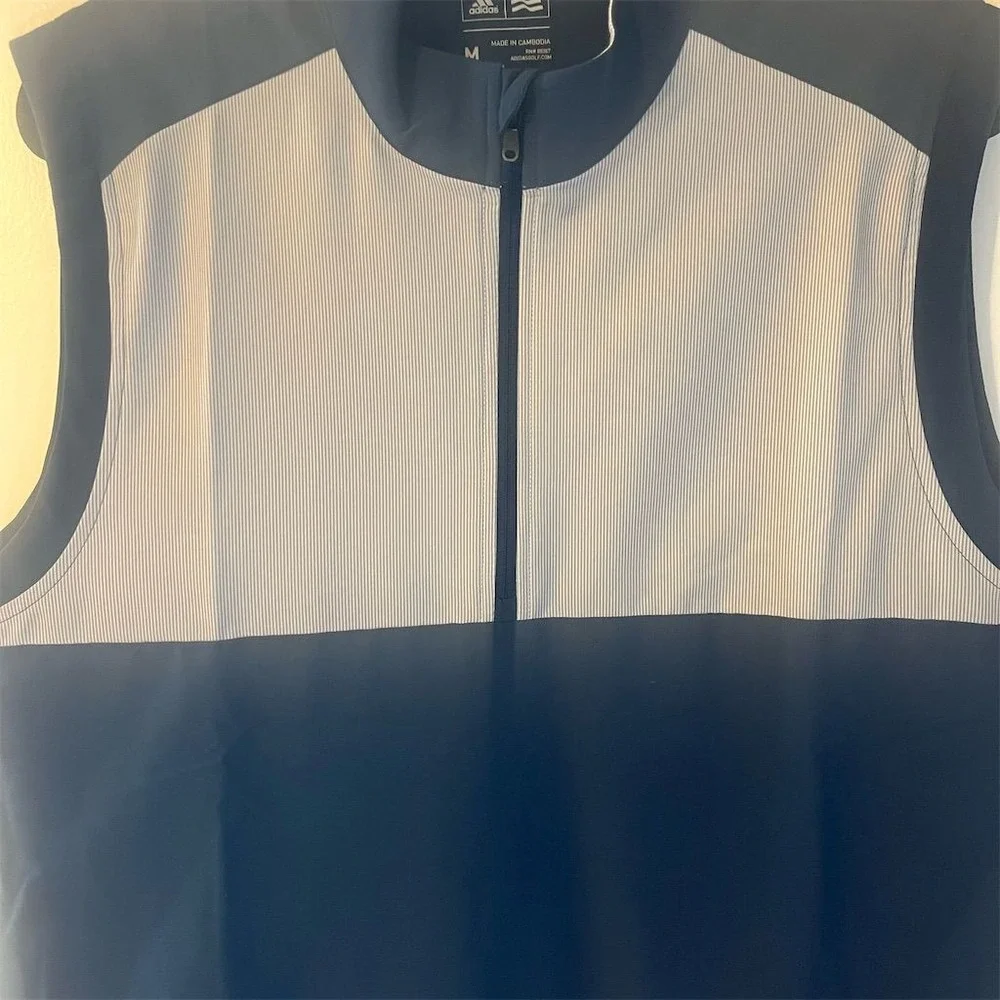 Adidas‎ Men's 1/4 Zip Lightweight Golf Vest Blue Size M
